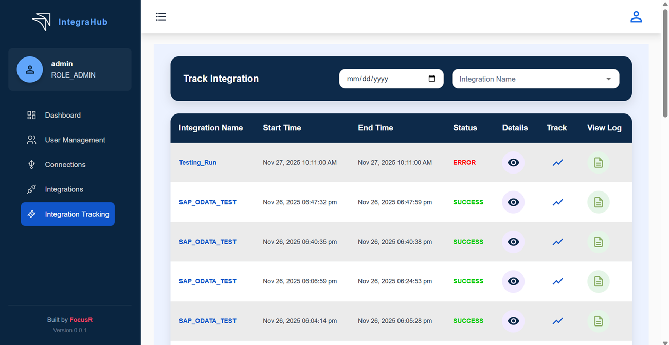 IntegraHub Dashboard